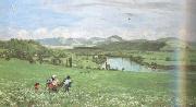 Hans Thoma The Rhine Near Sackingen (nn02) painting